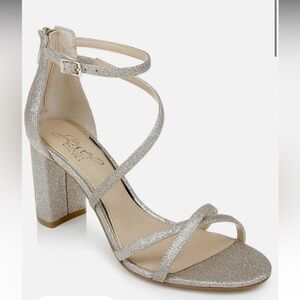 Jewel Badgley Mischka Strap Heels, Size 9.5